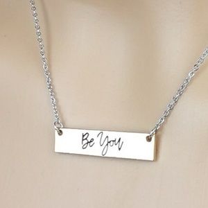Gold tone Inspirational Bar Necklace 16” NWT